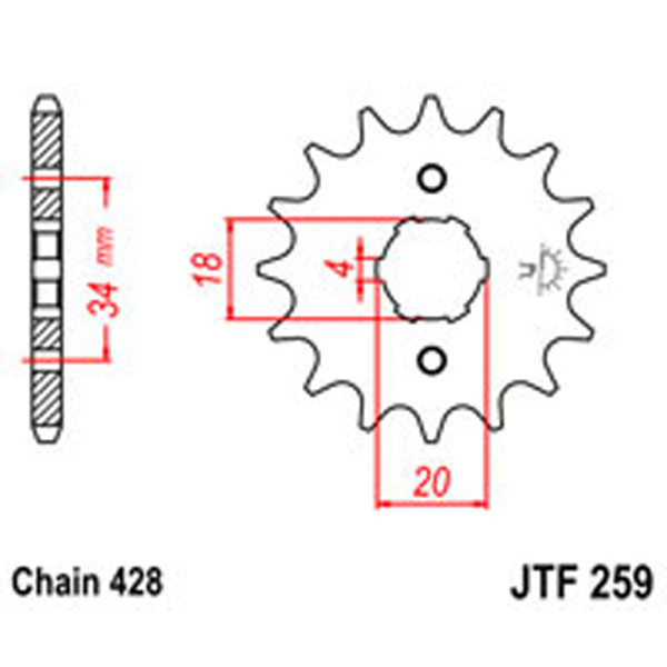 JT JT Gear Box Sprockets G/B 259-14T HON